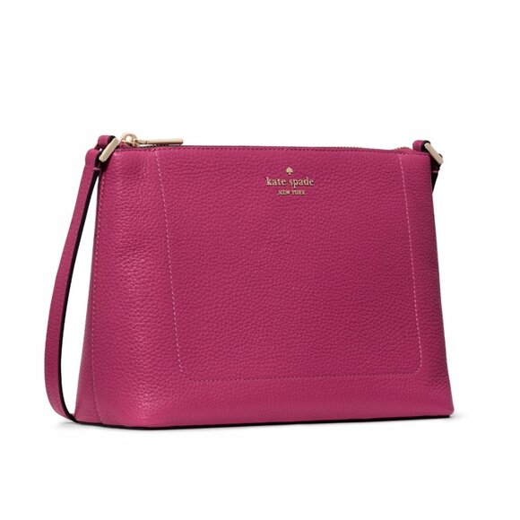 New Kate Spade Leila Crossbody Pebble Leather Nouveau Rose - Picture 4 of 5